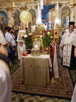 Το ιερό λέιψανο της Τιμίας Κάρας του Αγίου Βησσαρίωνος στο Βαθύ στο Μεγανήσι
