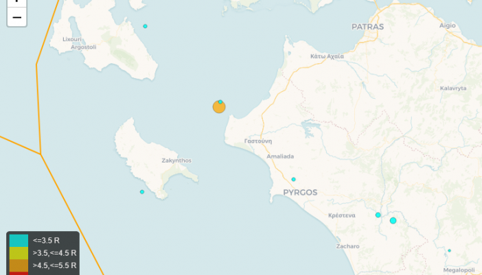 Σεισμός 5 R αισθητός στο νησί.