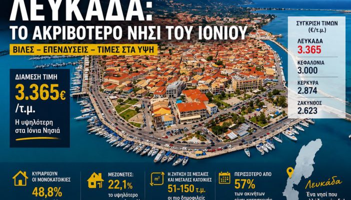 Λευκάδα: η πιο ακριβή αγορά ακινήτων…
