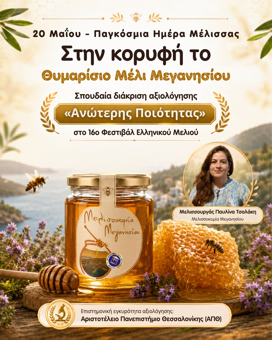 Βραβείο για το θυμαρίσιο μέλι Μεγανησίου