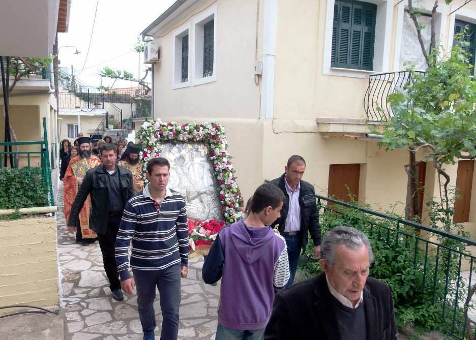 Περιφορά εικόνας στη Γιορτή Αγίου Γεωργίου στο Σπαρτοχώρι